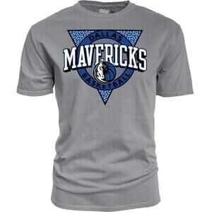 Blue 84 Nba Unisex Adult Nba T Shirt Ringspun Triblock Gray